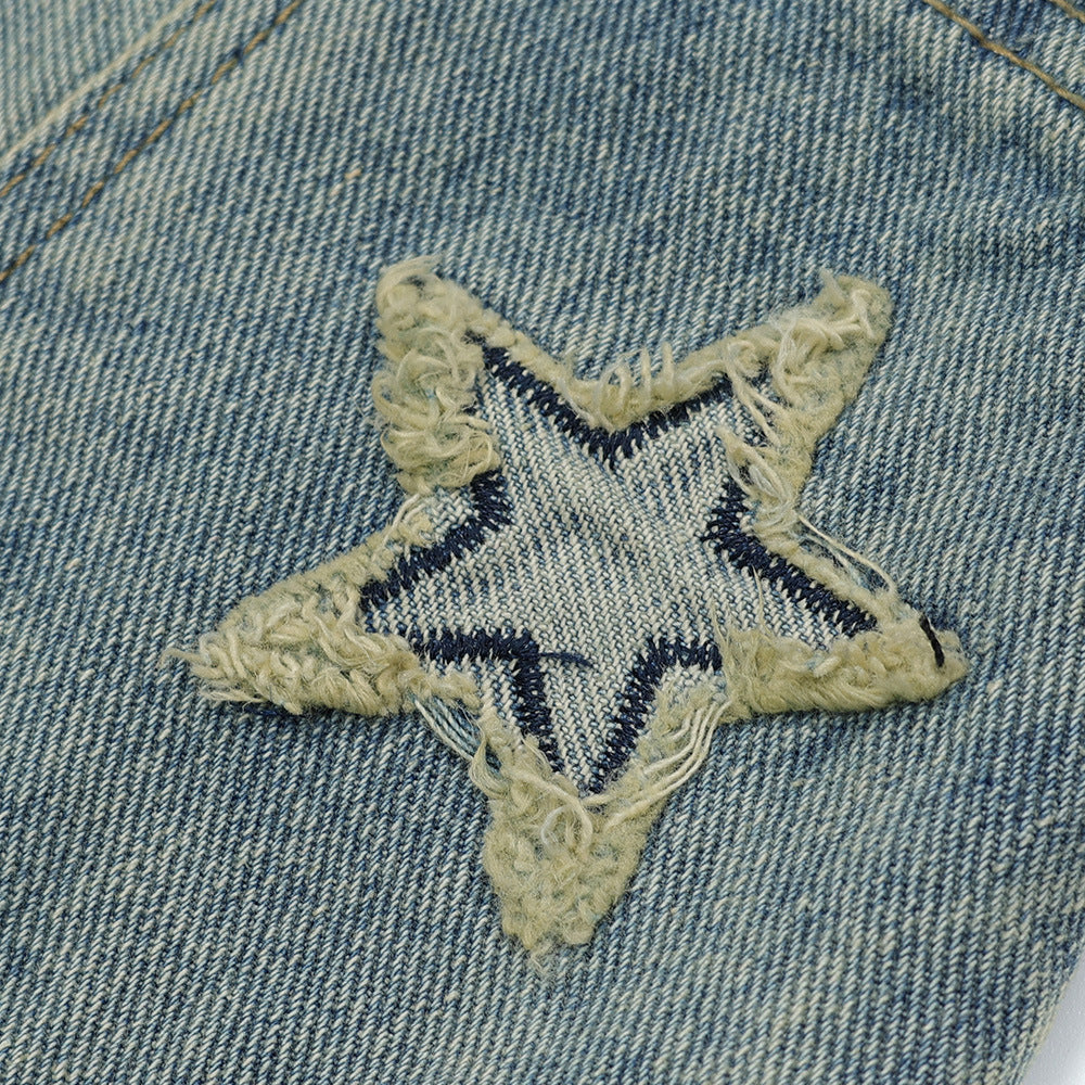 Women Pants Jeans Women's XINGX Embroidery Baggy Straight Trousers