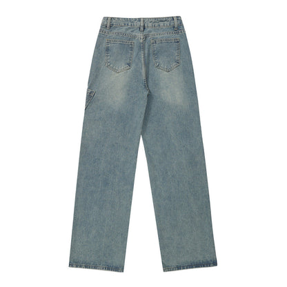Women Pants Jeans Women's XINGX Embroidery Baggy Straight Trousers