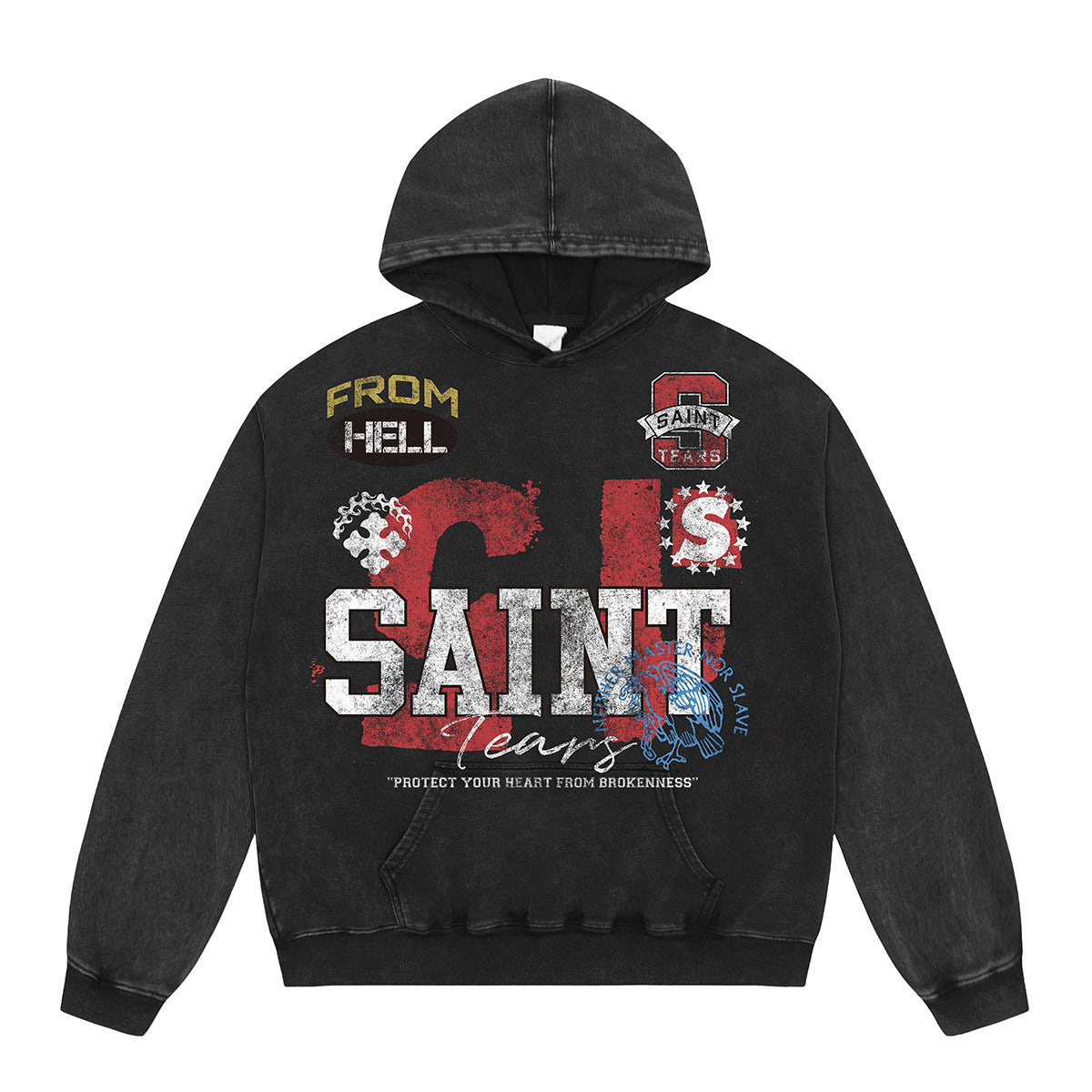 Unisex Hoodies Saint Michael Old Loose Hoodie