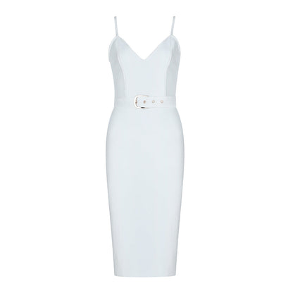 Women's Evening Dress Strap Belt Dress Sexy Slim Fit Bandage Dress