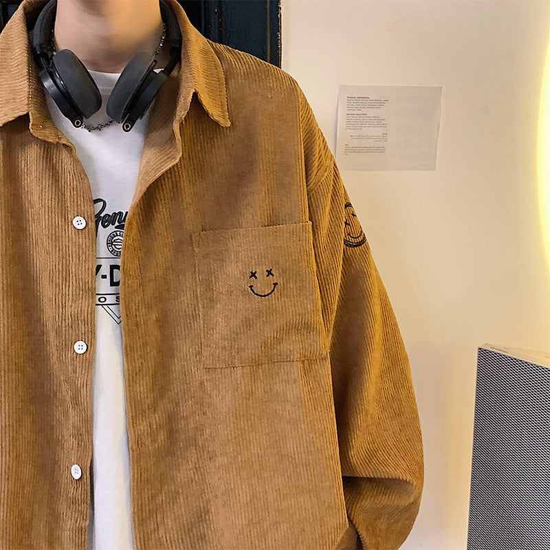 Men's Shirts Corduroy Long Sleeve Shirt Fashion