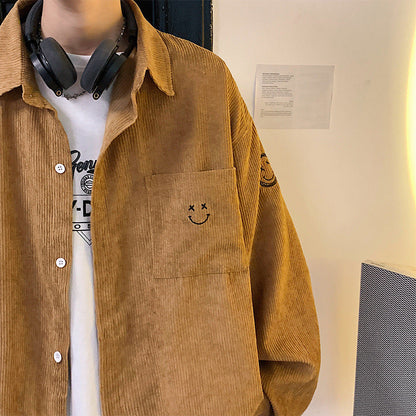 Men's Shirts Corduroy Long Sleeve Shirt Fashion