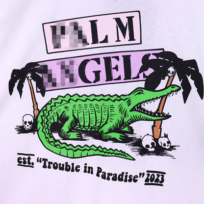 Palm Angle T Shirts Crocodile Skull Pattern