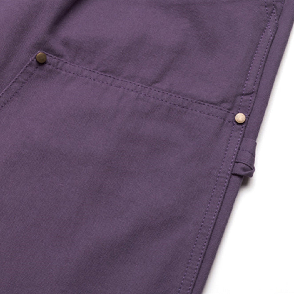 Men Sweatpants Retro Workwear Casual Pants Men Vintage Loose Wide Leg Mop Pants Solid Color Straight-Leg Trousers