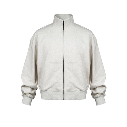 MIJKO Mens Jacket Cardigan Grey Cotton Jacket