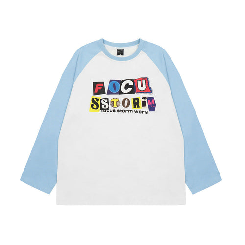 Men Long Sleeve T-Shirt Letter Printing Heavy Weight Cotton Base Shirt