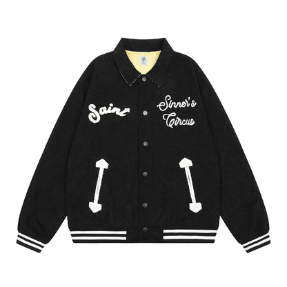 Unisex Baseball Jersey Saint Michael Joker Lapel Jacket