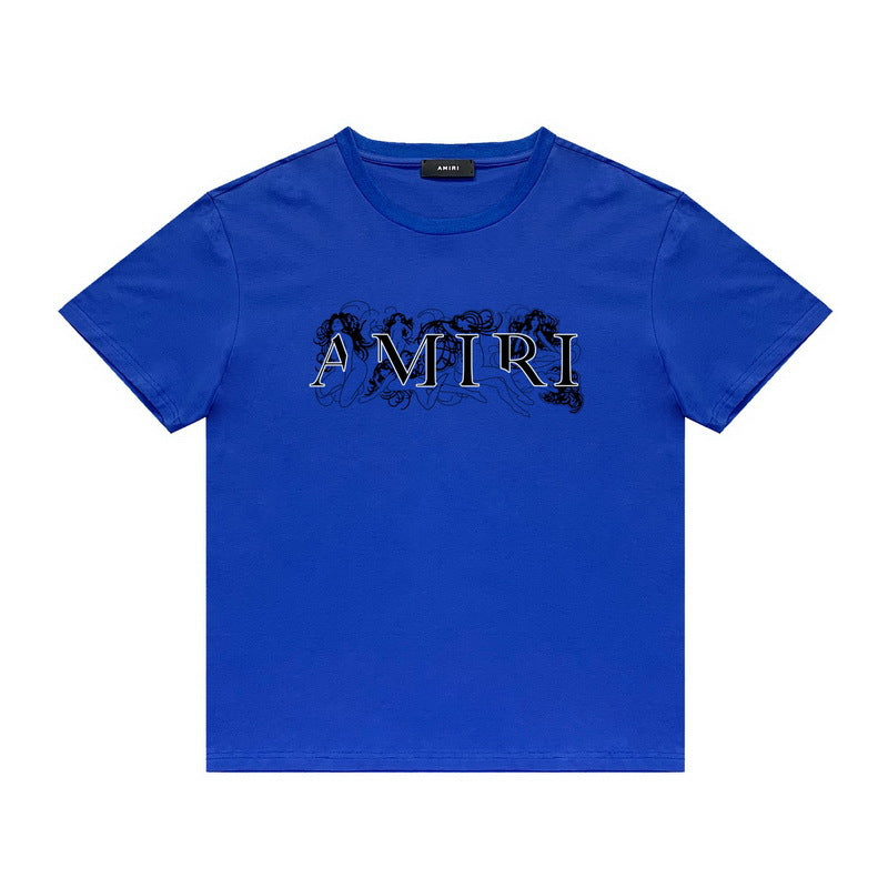Amiri T Shirt Letter Sketch Casual round Neck Short Sleeves T-shirt