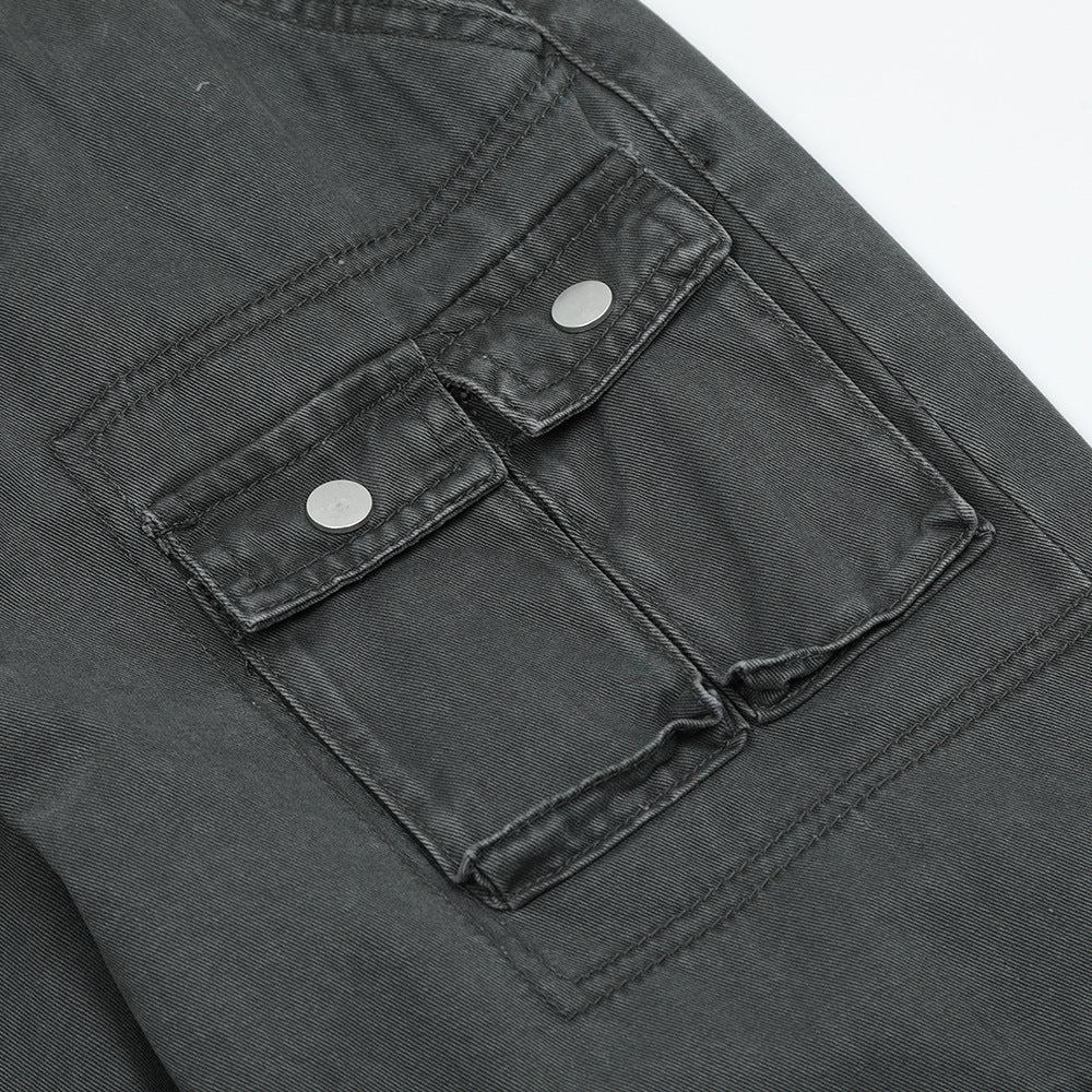 Men Jeans Multi-Pocket Workwear Slit