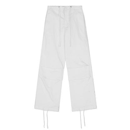 Men Sweatpants Pleated Loose Straight Trousers Straight Drawstring Drawstring Casual Pants