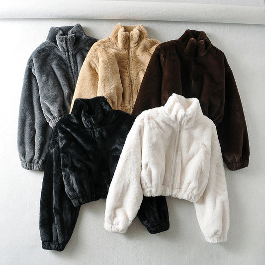 Women Cotton Coat Loose Zip Cardigan Jacket