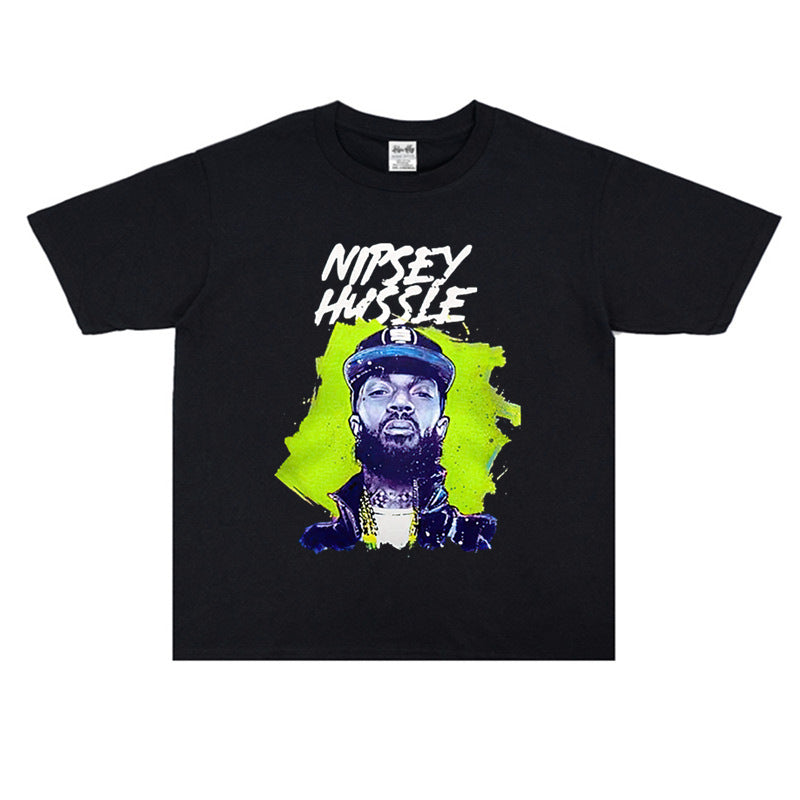Rock Star T Shirt Nipsey Hussle Printed T-shirt Loose Cotton American Style