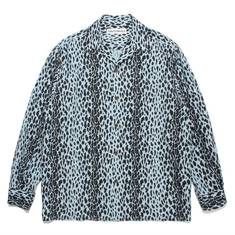 GUILTYPARTIES TIGER Shirts Leopard print, Hawaiian long sleeve shirt