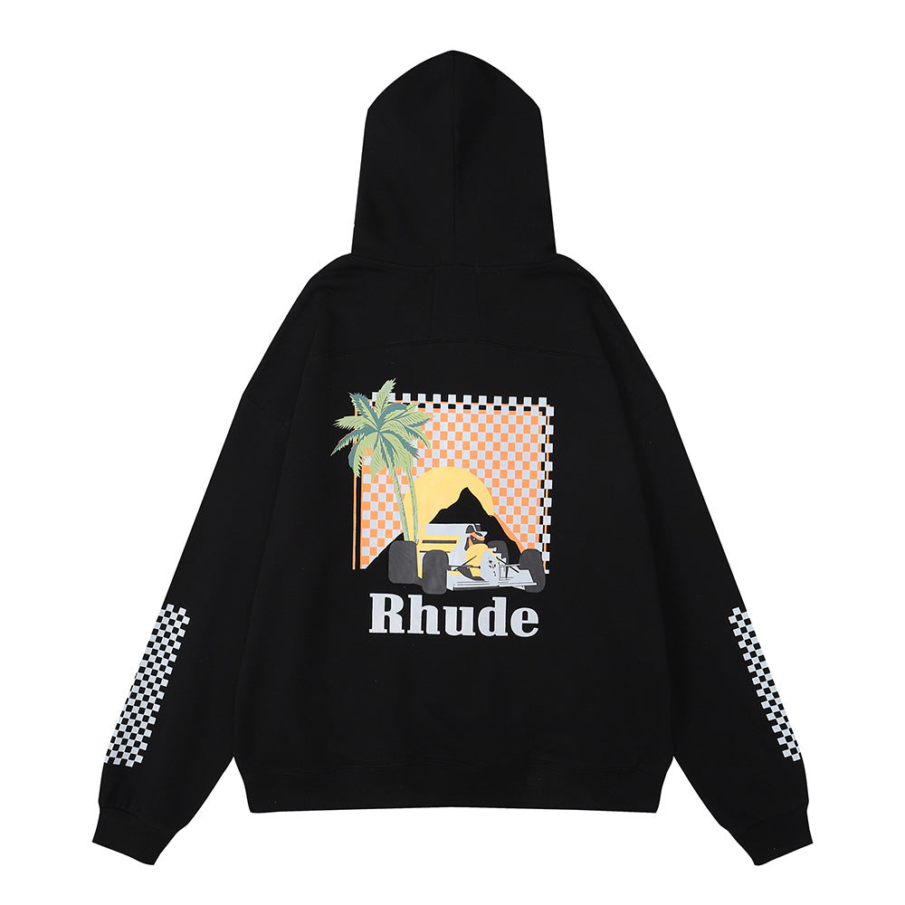 Rhude Hoodie Formula Racing Printed Hooded Sweater Jacket