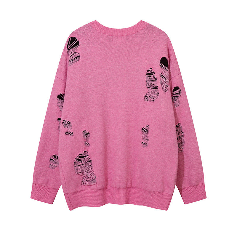Women Sweater Ripped Sweater Oversize Vintage