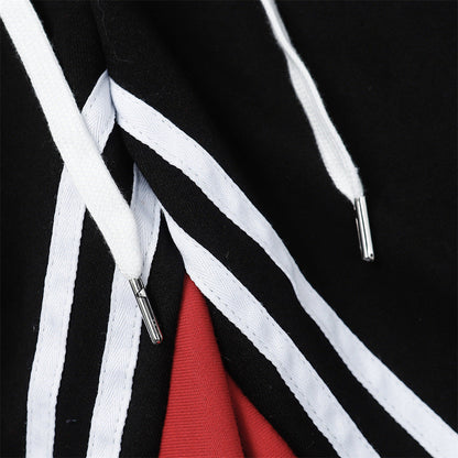 Men Sweatpants Color Contrast Patchwork Striped Sweatpants Loose Leisure Sports Drawstring Jogger Pants