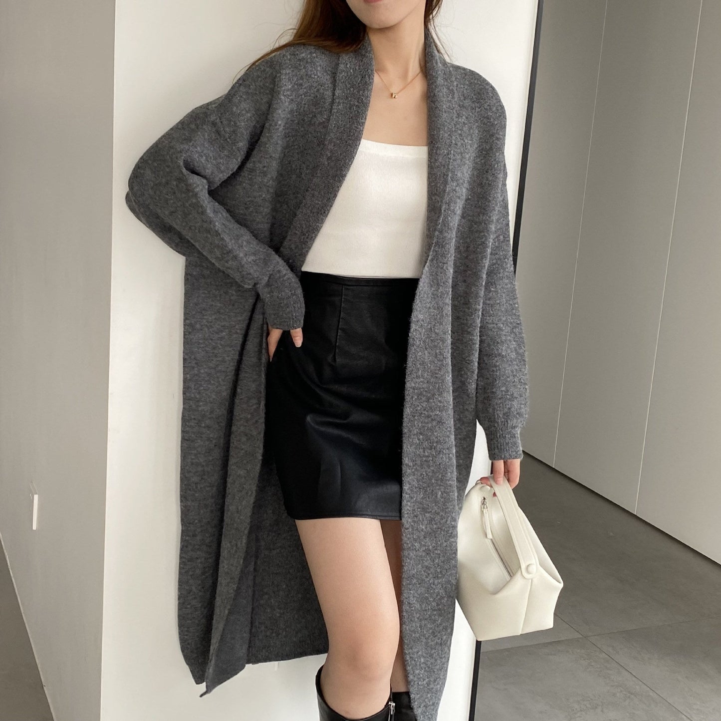 Women Cardigan Sweater Autumn Sweater Jacket Long-Sleeved Loose W2371