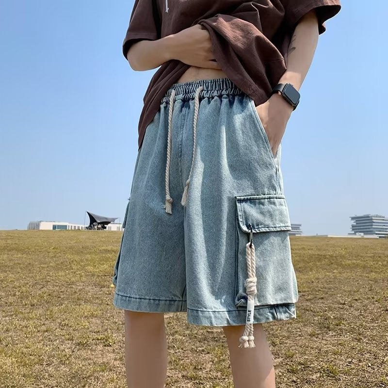 Men Jeans Workwear Denim Shorts Men's Summer Loose plus Size Shorts