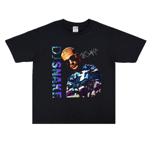 Rock Star T Shirt DJ Snake Snake King Loose T-shirt Short Sleeve Men and Women Small Neckline