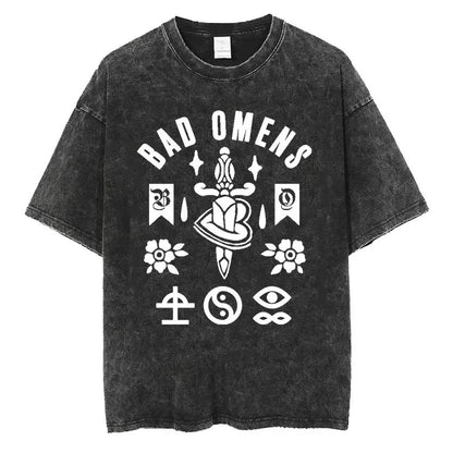 Bad Omens Band Music Tour 2024 Washed T Shirt Retro 90s