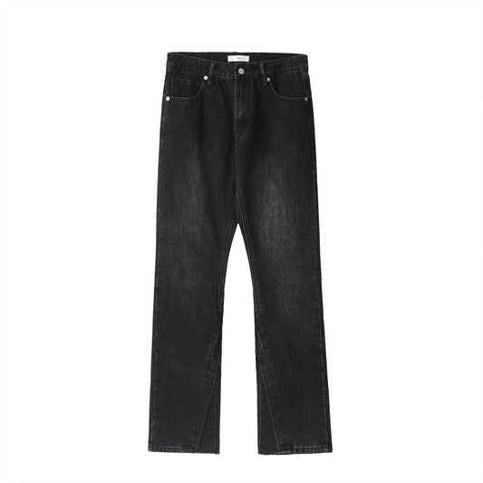 Men Jeans Slightly Flared Loose Wear