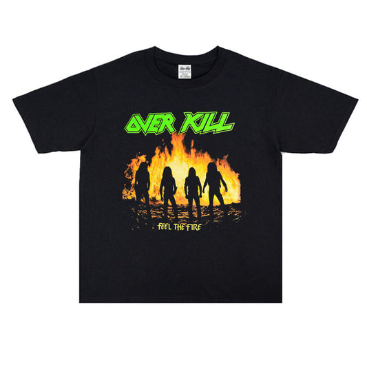 Rock Star T Shirt Overkill Orchestra Rapids Percussion Metal Rock Band T-shirt Short Sleeve Loose