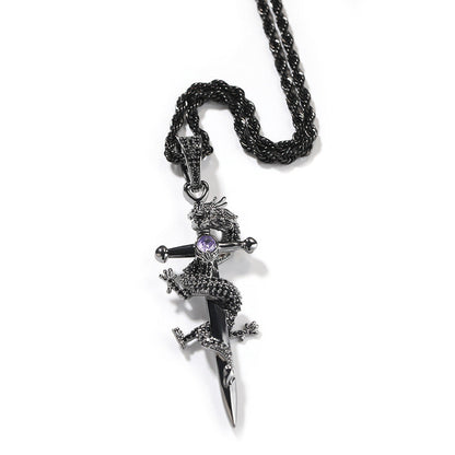 Jewelry Hip Hop Chinese Dragon Cross Miniature Zircon Pendant Royalty Crosses Jesus Pieces