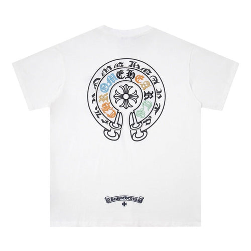 CHH Chrome Heart T Shirts Horseshoe Patch Embroidery Short Sleeve T-Shirt