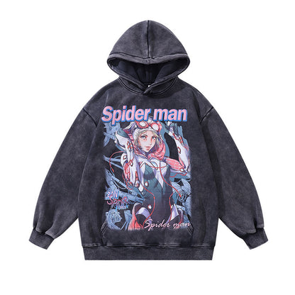 Men Hoodie Hip Hop Cartoon Hooded Sweatshirt