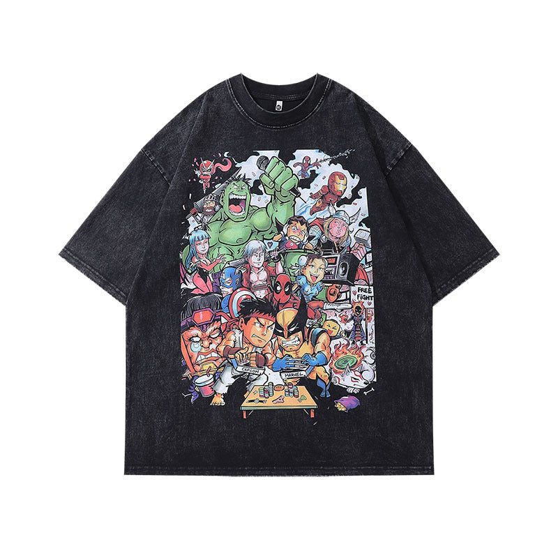 Men's T-Shirt Short-Sleeved T-shirt Men's and Women's Retro