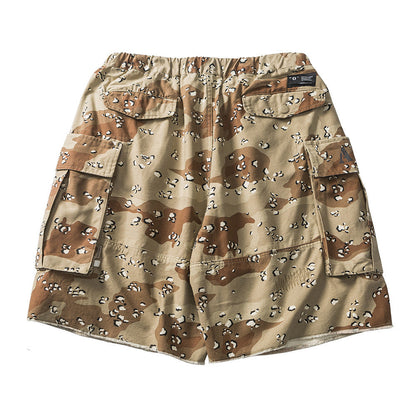 Men Shorts Camouflage Shorts with Belt Multi-Pocket Cargo Pants