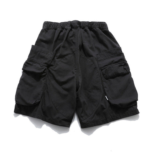 Men Shorts Solid Color Multi-Pocket Casual Shorts