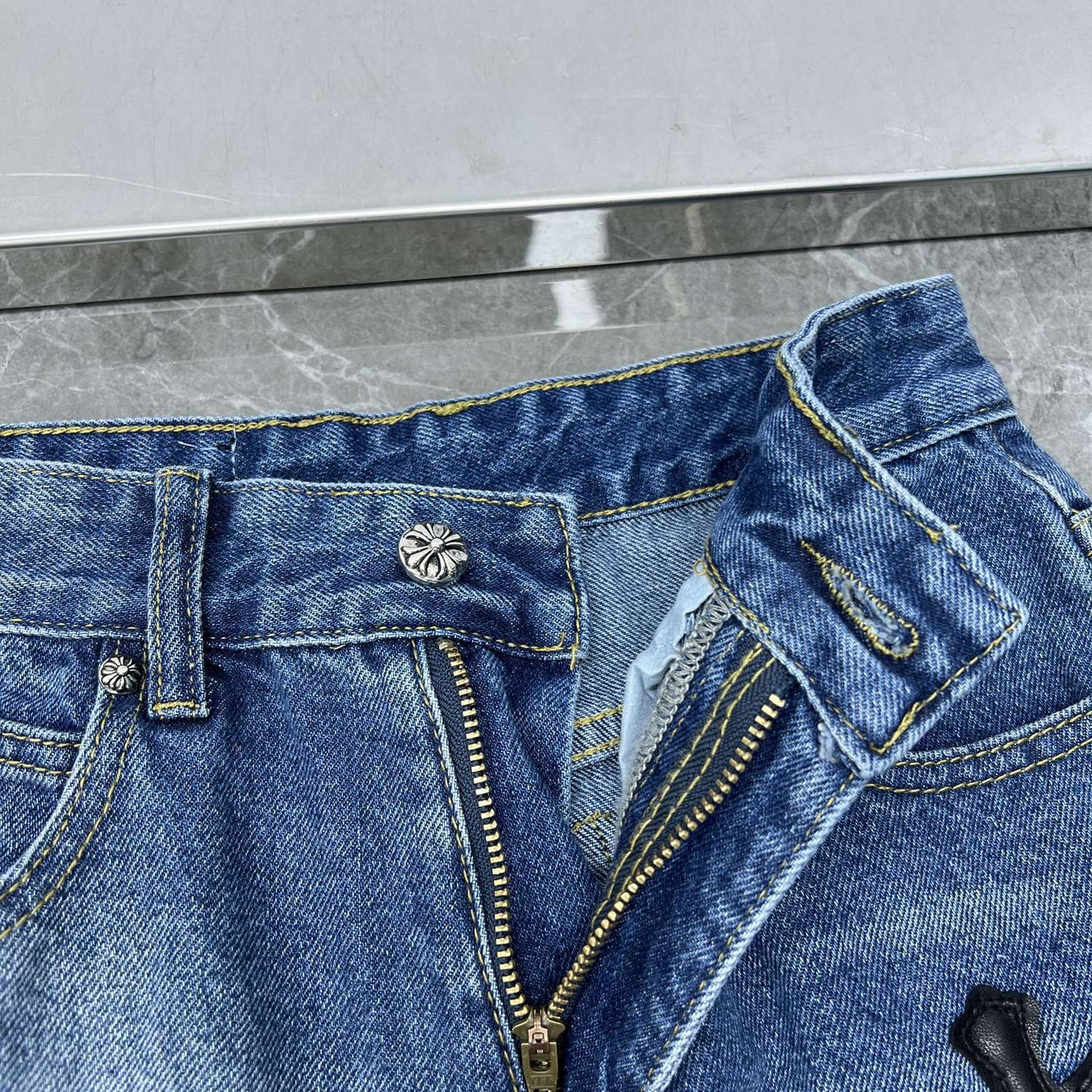 CHH Chrome Hearts Jeans Unisex Casual Loose Jeans