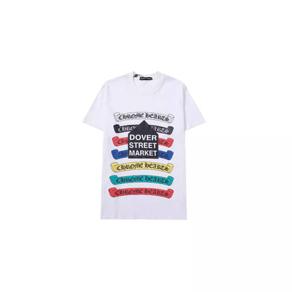 CHH Chrome Heart T Shirts Croix Cross Color Leather Printed Short Sleeve T-Shirt