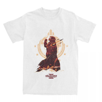 Helldivers 2 Game Malevelon Creek T Shirts Men's Cotton Vint