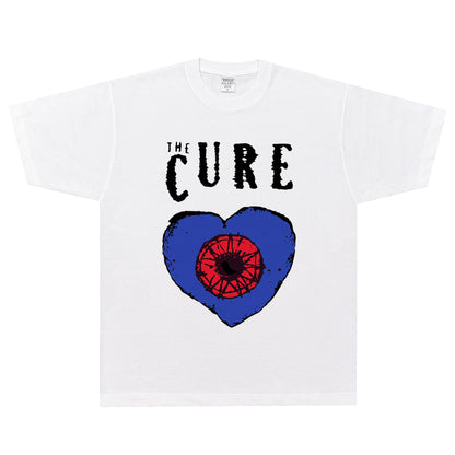 Rock Star T Shirt the Cure Wish T-shirt Rock Band American Loose Vintage Short Sleeve
