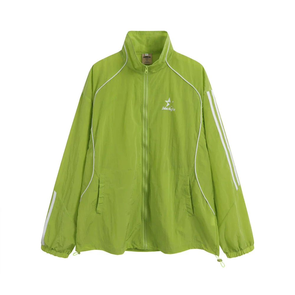 Men Jacket Coat Men's Loose Outdoor Casual Zipper Stand-up Collar Jacket