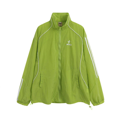 Men Jacket Coat Men's Loose Outdoor Casual Zipper Stand-up Collar Jacket