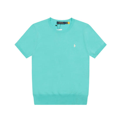 Ralph Lauren Knitted sweaters Ralph Lauren Knitted Short Sleeved Shirt RLl Pony Standard Knitted Twist Embroidered Short Sleeve Top T-Shirt