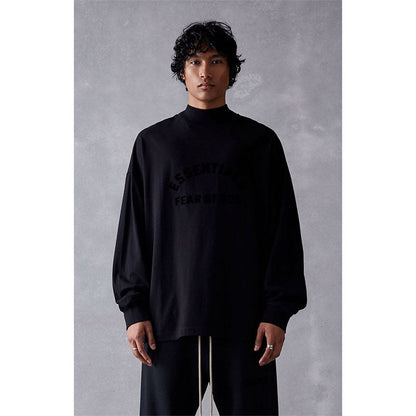 Fog Essentials Long Sleeve T-Shirt Silicone Logo Loose Crew Neck Long Sleeve T-Shirt
