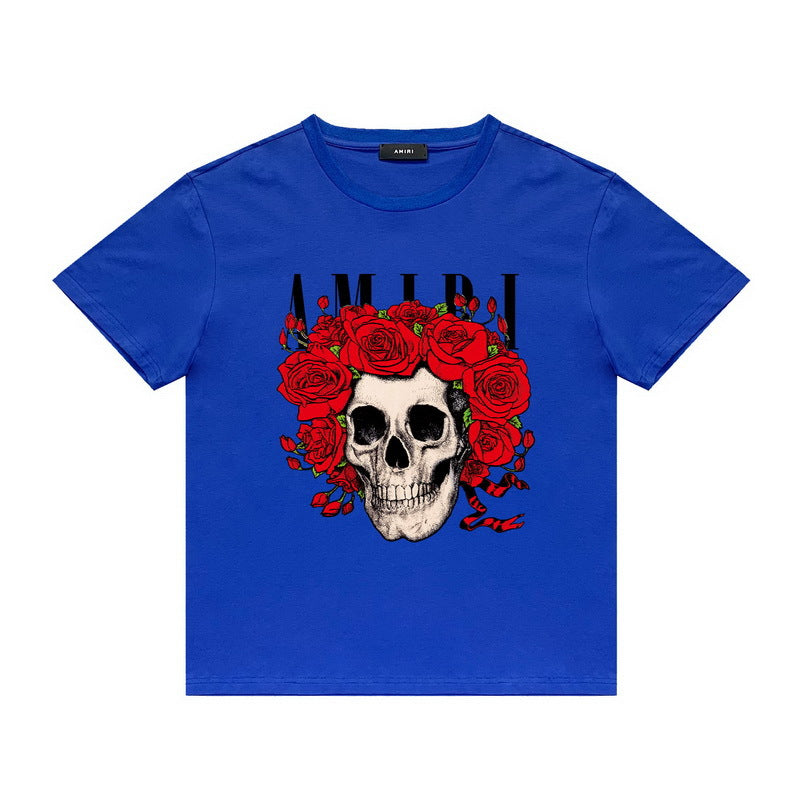 Amiri T Shirt Printed Casual Hip Hop round Neck Short Sleeve T-shirt
