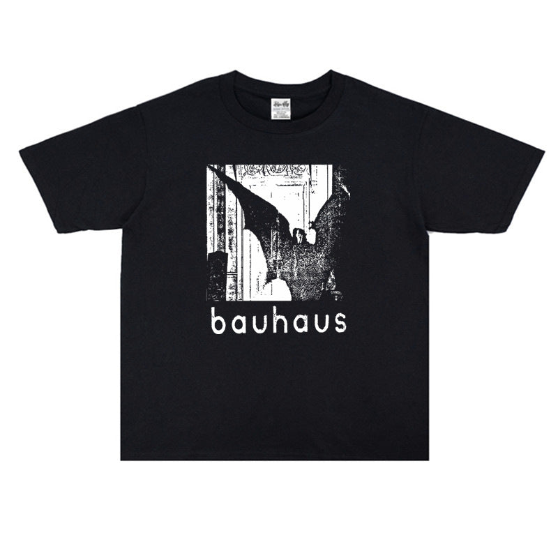 Rock Star T Shirt Gothic Rock Back Punk Bauhaus Band Printed T-shirt Short Sleeve Loose Men and Women