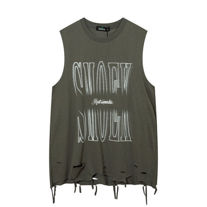 Women Vest Hiphop Loose Sleeveless T-shirt Sports Top