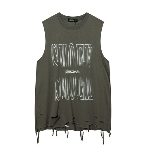 Men Vest Hiphop Loose Sleeveless T-shirt Sports Top