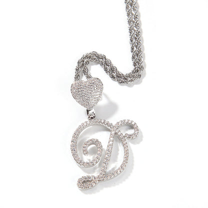 Jewelry Zircon Love Button Head Flower Letter Pendant Personality Word Up Spectrum St. Valentine's