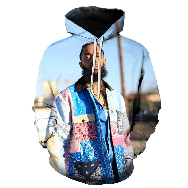 Nipsey Hussle Hoodie 3D Digital Thin without Velvet