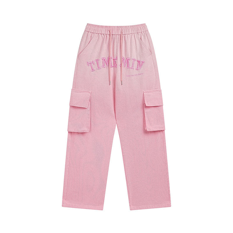 Cargo Pants Letter Print Low Waist Casual