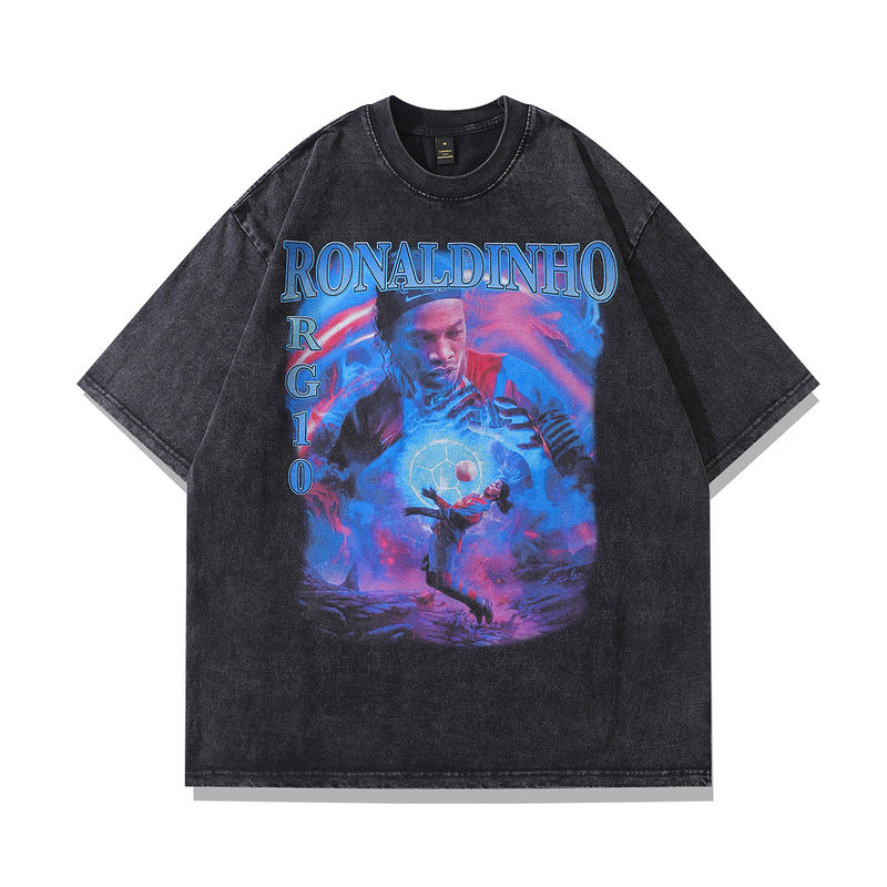 Men T-Shirt Short-Sleeved T-shirt Men Hip Hop Retro Loose