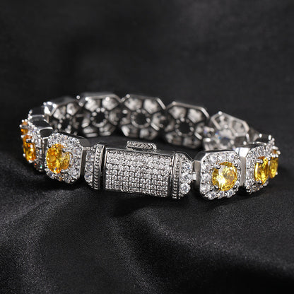 Bracelet Hip Hop Bracelet Copper with Zircon Color Spectrum St. Valentine's