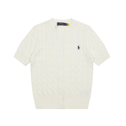 Ralph Lauren Knitted sweaters Ralph Lauren Knitted Short Sleeved Shirt RL Ralph Pony Standard POLO Short Sleeve Knitted Sweater Cardigan T-Shirt